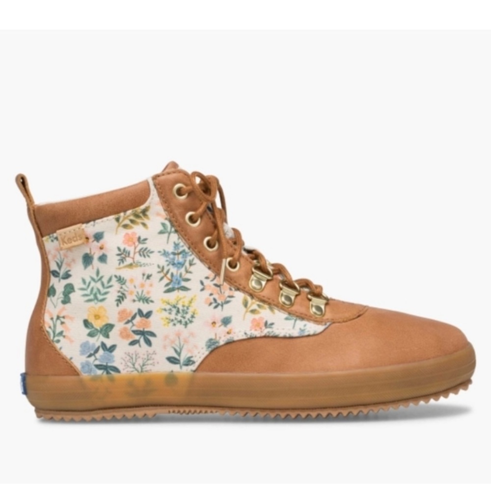 Rifle Paper Co. x Keds Tan Leather Wildflower Scout Boot